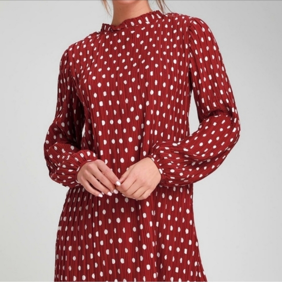 Lulu's Pleats To Meet You Polka Dot Dress Blogger Fav - Picture 2 of 11